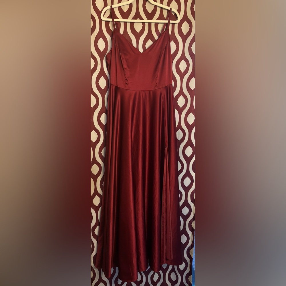 B Darlin Maroon Formal Floor Length Gown (With Pockets!)